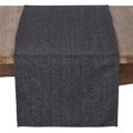 Saro Lifestyle SARO 4218.BK1672B 16 x 72 in. Rectangular Black Tweed Table Runner with Wool & Poly Blend - Black 4218.BK1672B